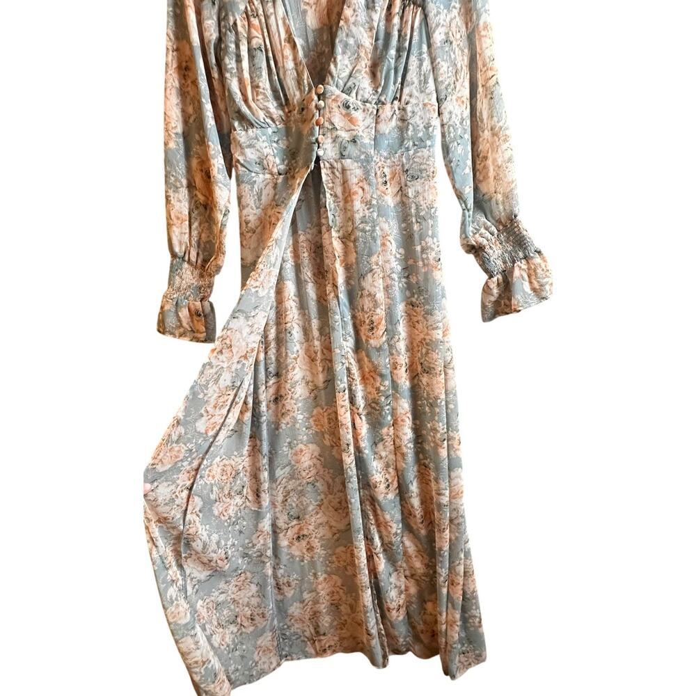 Floral Longline Duster Kimono Boho Sheer Lightweight Cover Up Women’s M - Picture 6 of 15